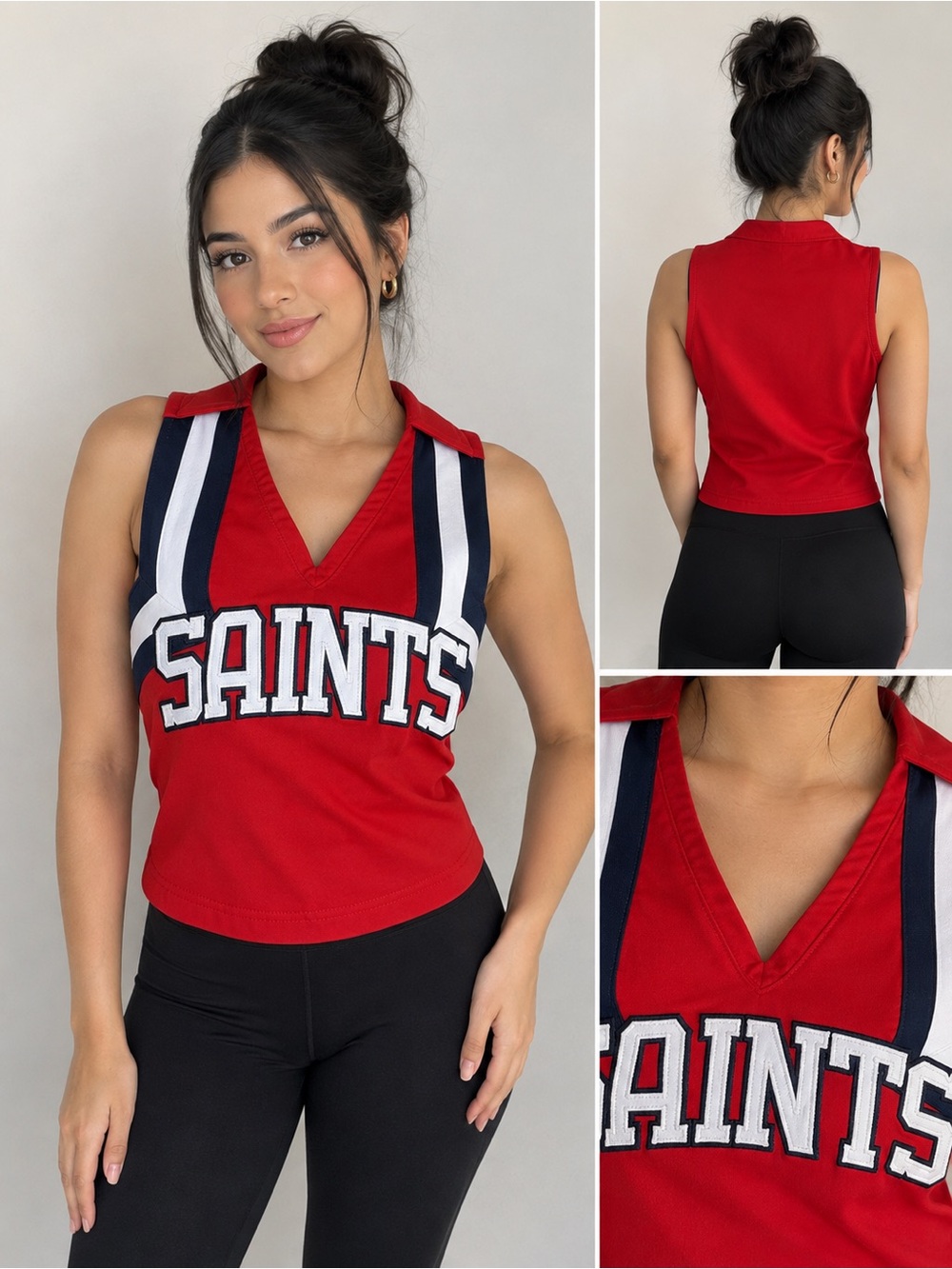 Varsity Spirit Saints Red & Navy Cheerleading Tank Top